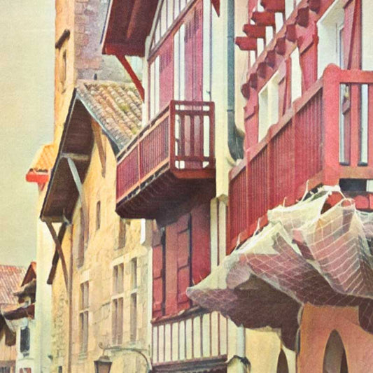 Close-Up of Donibane Perspective Artwork - Alecse's Soft Focus Basque Town Scene