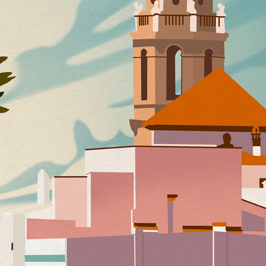 Close-up of the Sitges poster by Cha (Seaview Sitges 2023)