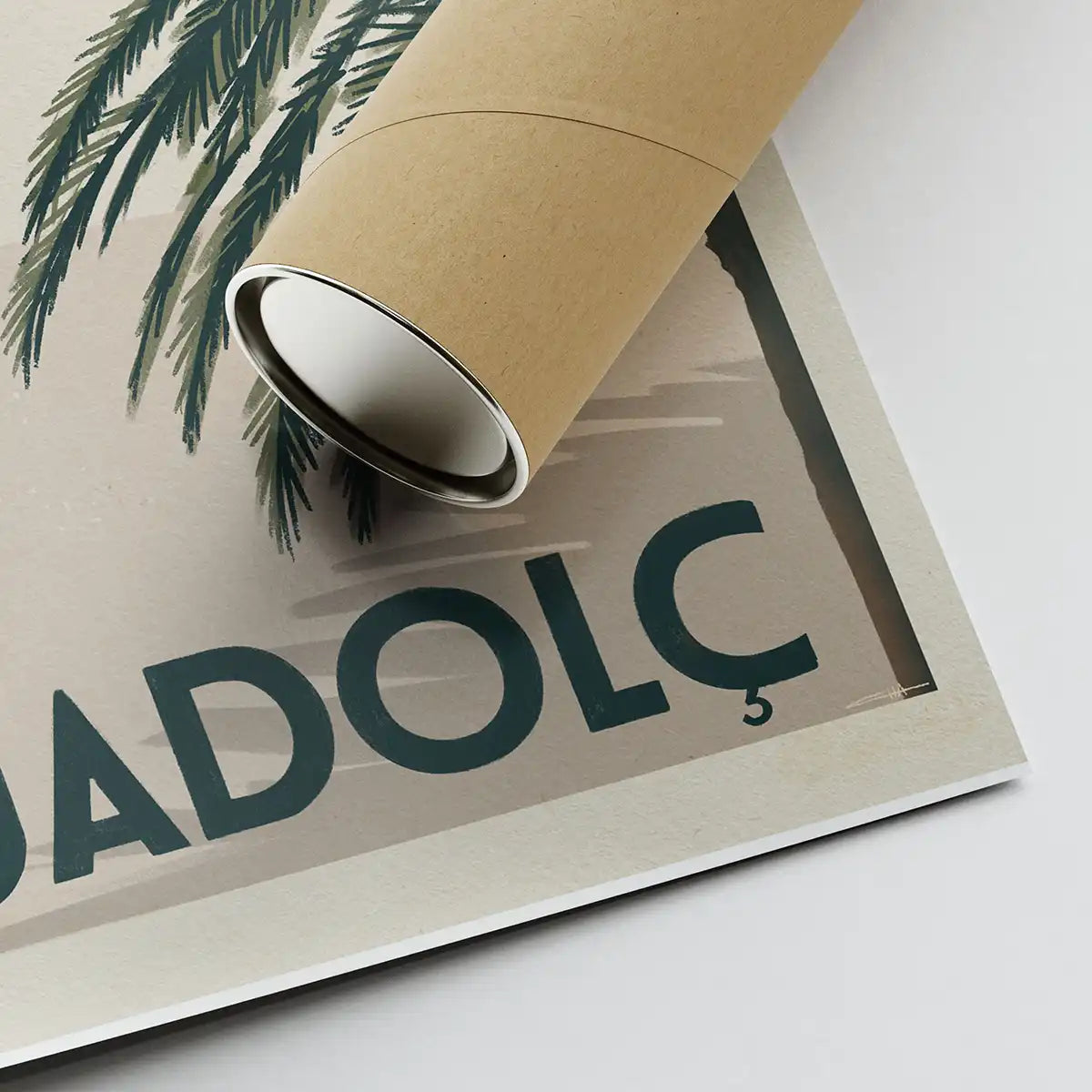 Limited edition Aiguadolç Spanish Capsule art print by Cha, rolled and ready for eco delivery