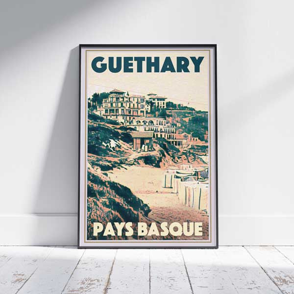 Vintage travel poster GUETHARY PANORAMA - Retro poster Basque