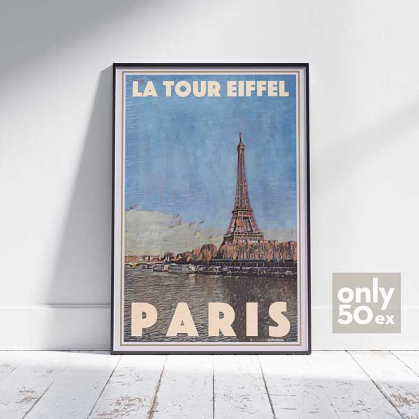 Paris Poster Quay Eiffel | Collector Edition 50ex Classic Paris Print by Alecse
