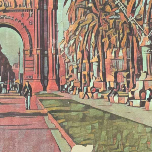 Close-up view of Barcelona Arch Poster featuring Alecse's soft focus style