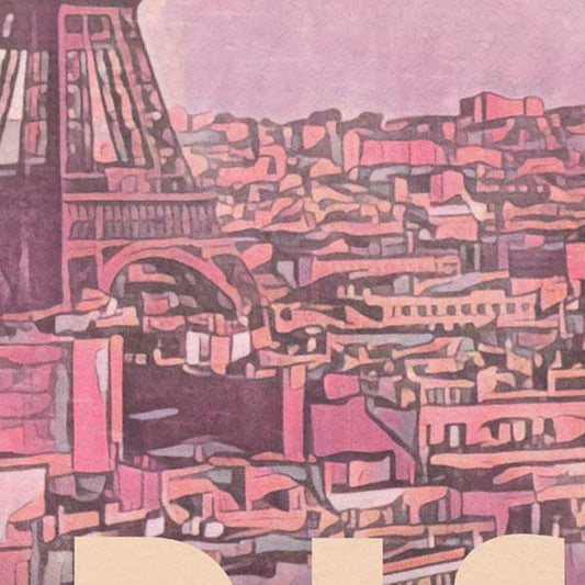 Close-up view of the Paris poster La Vie en Rose, showcasing Alecse’s soft focus style and pink pastel tones