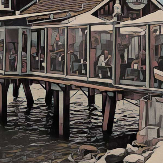 Details of the cafe on San Diego's Pier