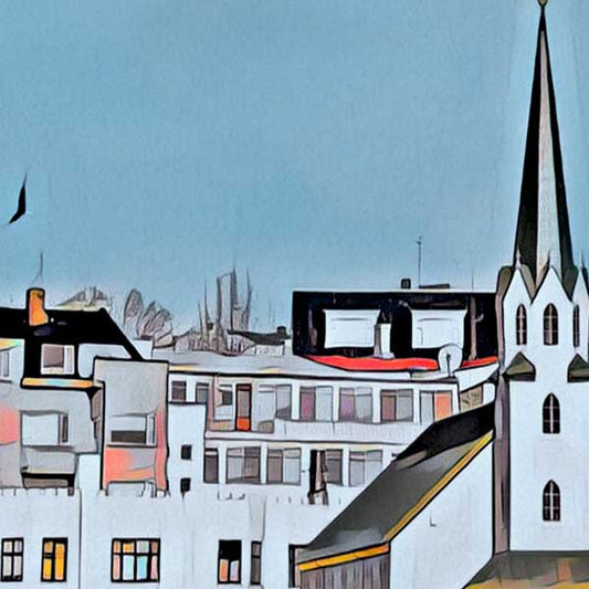 Details of the Reykjavic Poster Faxa Bay | Iceland Travel Poster