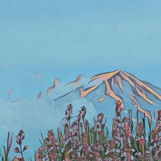 Details of the Mount Fuji in the Japan Travel Poster