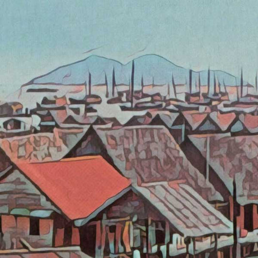 Details of the fishing village in the Penang poster revealing Alecse's soft focus signature style