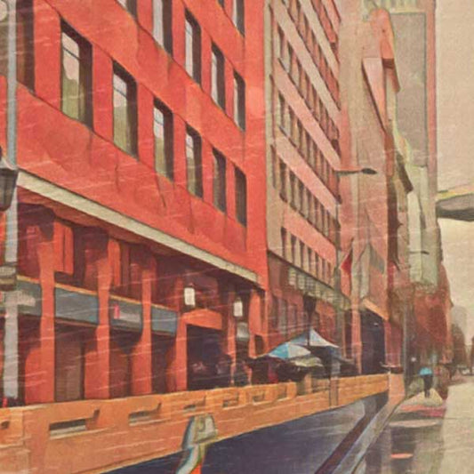 Details of Santiago Poster Paseo Bandera | Chile Travel Poster by Alecse