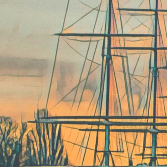 Details of the Old Rigging | Sweden Travel Poster of Stockholm