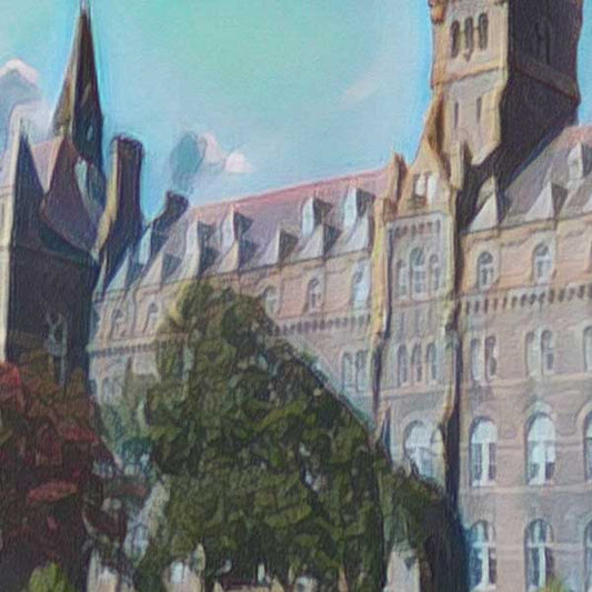 Details of the poster / Close-up view | Please note that all our Art Prints have an half tone render to mimic the old posters printing process where colors were rendered by the juxtaposition of dots of different colors and sizes | Those art prints are not photos and are not supposed to be crisp | All blurs and vintage effects are intended by the artist