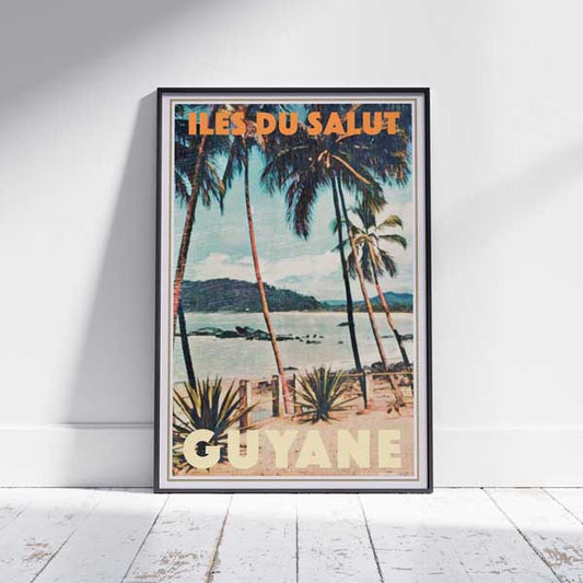 Framed SALVATION ISLANDS GUYANA POSTER | Limited Edition | Original Design by Alecse™ | Vintage Travel Poster Series