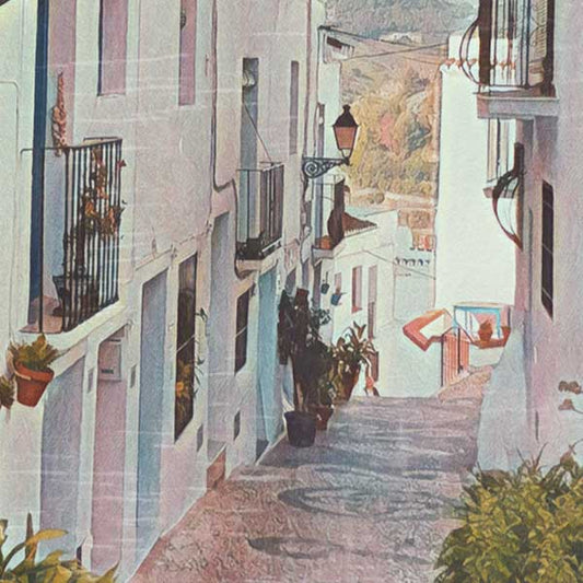 Details of the poster / Close-up view | Please note that all our Art Prints have an half tone render to mimic the old posters printing process where colors were rendered by the juxtaposition of dots of different colors and sizes | Those art prints are not photos and are not supposed to be crisp | All blurs and vintage effects are intended by the artist