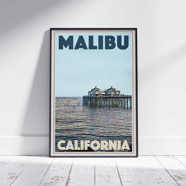 Vintage poster Malibu Beach Lifeguards - Retro Poster California