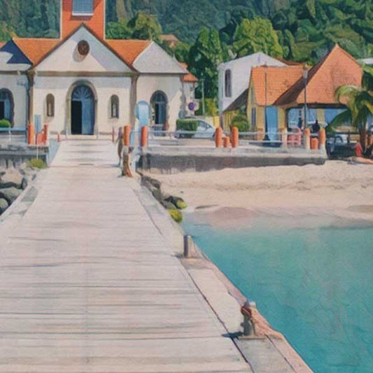 Details of the poster / Close-up view | Please note that all our Art Prints have an half tone render to mimic the old posters printing process where colors were rendered by the juxtaposition of dots of different colors and sizes | Those art prints are not photos and are not supposed to be crisp | All blurs and vintage effects are intended by the artist