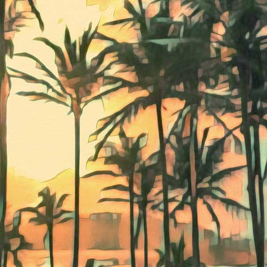 Close-up view of Mirissa Travel Poster, revealing Alecse's soft focus style and detailed illustration