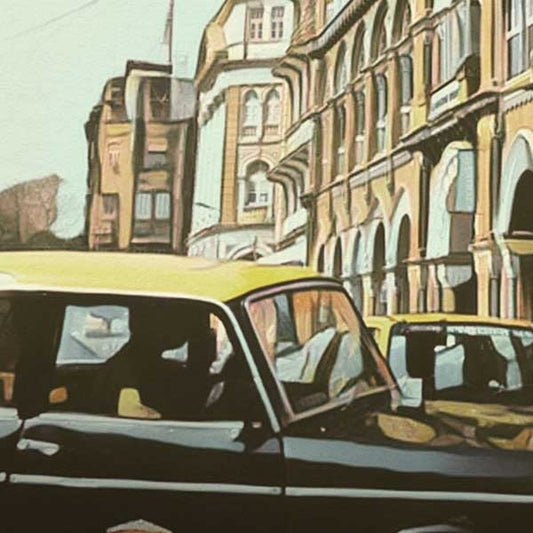 Close-up of Alecse's Mumbai Poster showcasing artistic soft focus style and Mumbai's historic architecture