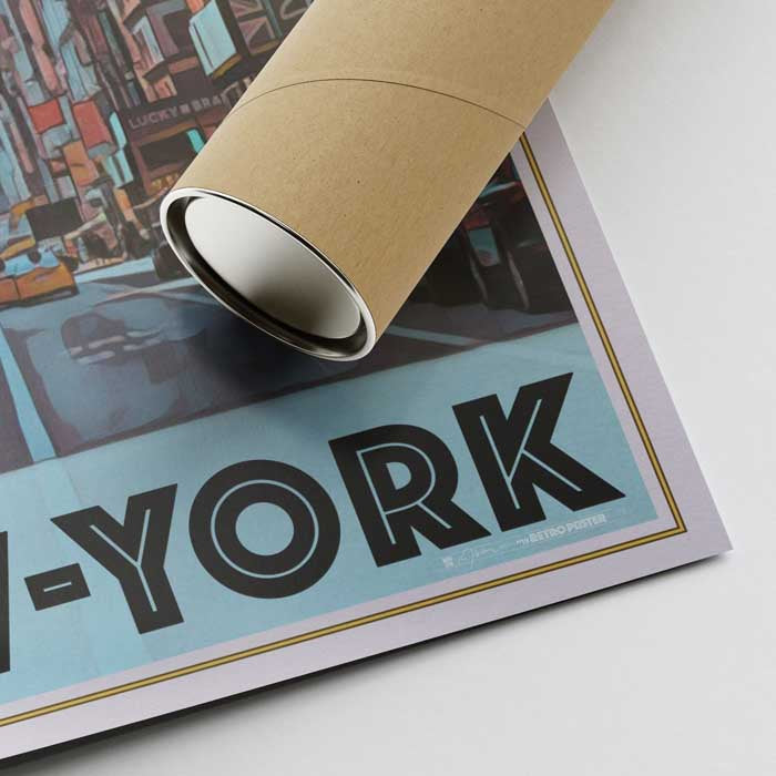 Corner of the Manhattan poster and shipping tube
