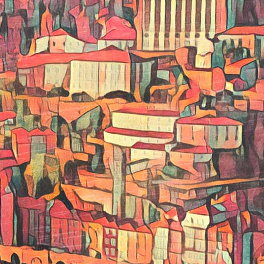 Details of the poster / Close-up view | Please note that all our Art Prints have an half tone render to mimic the old posters printing process where colors were rendered by the juxtaposition of dots of different colors and sizes | Those art prints are not photos and are not supposed to be crisp | All blurs and vintage effects are intended by the artist