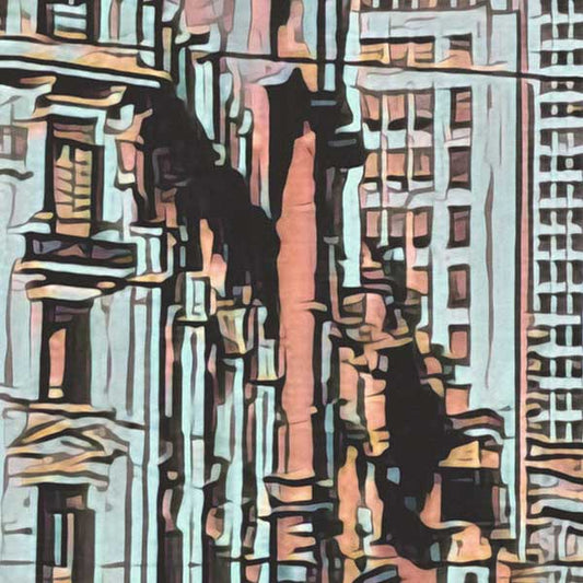 Details of the Sao Paulo poster / Close-up view | Please note that all our Art Prints have an half tone render to mimic the old posters printing process where colors were rendered by the juxtaposition of dots of different colors and sizes | Those art prints are not photos and are not supposed to be crisp | All blurs and vintage effects are intended by the artist