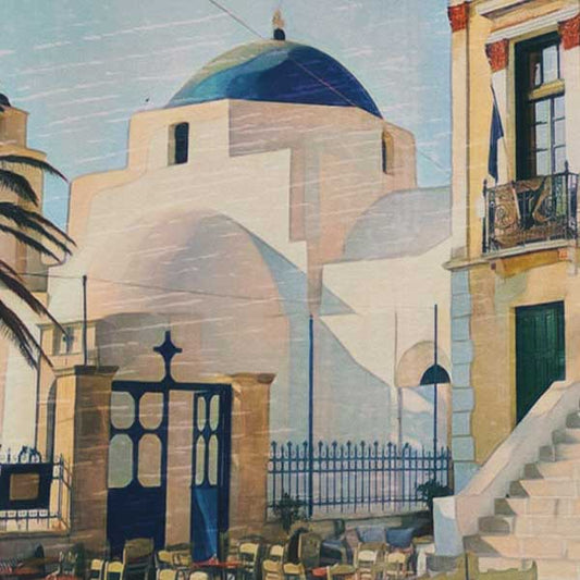 Details of the poster / Close-up view | Please note that all our Art Prints have an half tone render to mimic the old posters printing process where colors were rendered by the juxtaposition of dots of different colors and sizes | Those art prints are not photos and are not supposed to be crisp | All blurs and vintage effects are intended by the artist