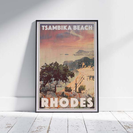 Greece poster Tsambika Beach | Greece Gallery Wall Print of Rhodes by Alecse