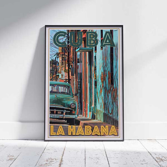 Cuba Poster Old Car Right | La Habana Classic Print of Cuba by Alecse