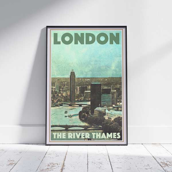 London Poster River Thames London Vintage Travel Poster My Retro Poster london-poster-river-thames-london-vintage-travel-poster-my-retro-poster