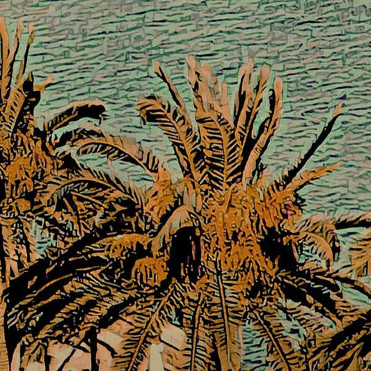 Details of the poster / Close-up view | Please note that all our Art Prints have an half tone render to mimic the old posters printing process where colors were rendered by the juxtaposition of dots of different colors and sizes | Those art prints are not photos and are not supposed to be crisp | All blurs and vintage effects are intended by the artist