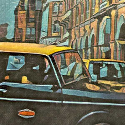 Details of the poster / Close-up view | Please note that all our Art Prints have an half tone render to mimic the old posters printing process where colors were rendered by the juxtaposition of dots of different colors and sizes | Those art prints are not photos and are not supposed to be crisp | All blurs and vintage effects are intended by the artist