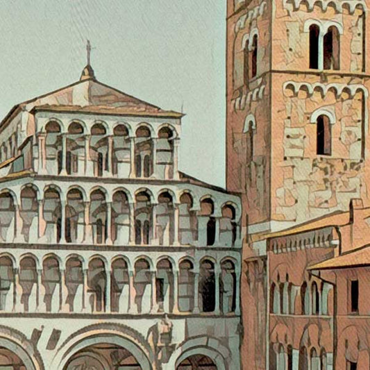 Details of the poster / Close-up view | Please note that all our Art Prints have an half tone render to mimic the old posters printing process where colors were rendered by the juxtaposition of dots of different colors and sizes | Those art prints are not photos and are not supposed to be crisp | All blurs and vintage effects are intended by the artist