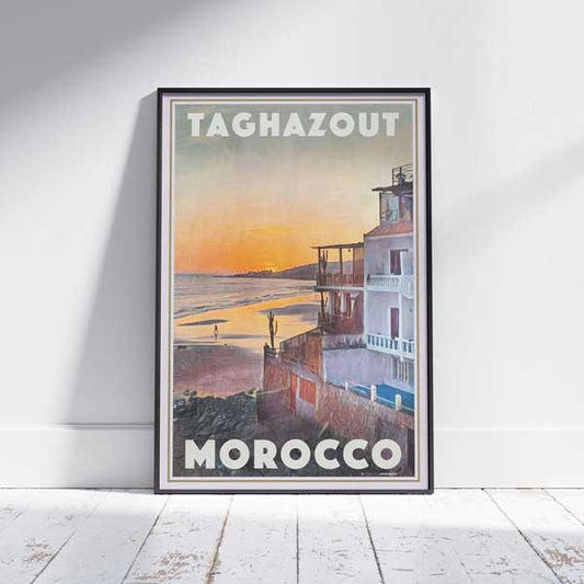 Framed Taghazout poster, Morocco Travel Poster