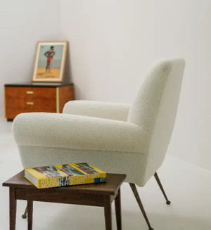 Illustration of El Catrín reimagined in a red speedo on a beach, part of the Sitgetan Lotería poster series by Cha