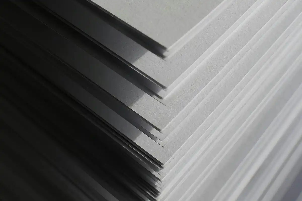 Close-up of a pile of Art paper