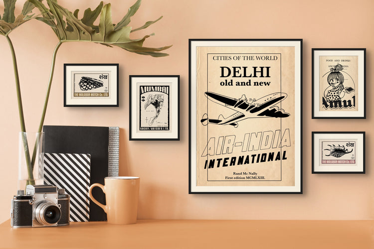 Retro Indian poster collection blending Indian Icons and Heritage