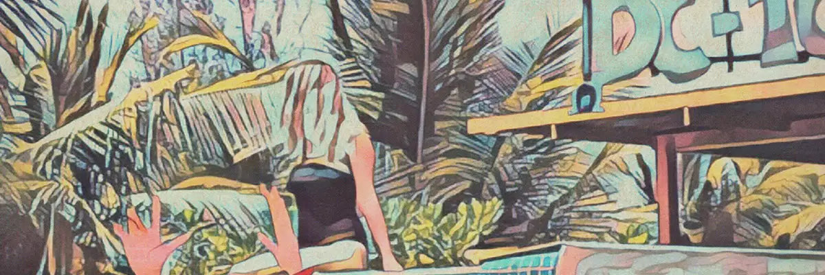 Details of the Party Animals poster of Ibiza by Alecse