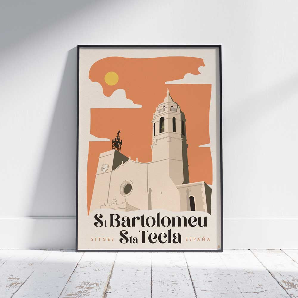 Sant Bartolomeu and Santa Tecla Church poster, Sitges poster by Cha x Spanish Capsule™