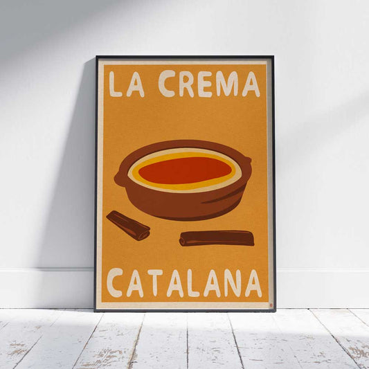 Crema Catalana Art Print par Cha - Couleurs pastel des années 70 - Décoration murale de cuisine