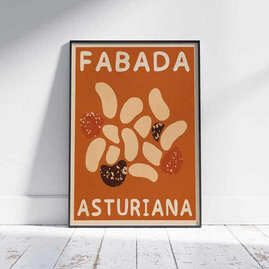 Fabada Asturiana Art Print - Couleurs pastel des années 70 - Décoration murale de cuisine