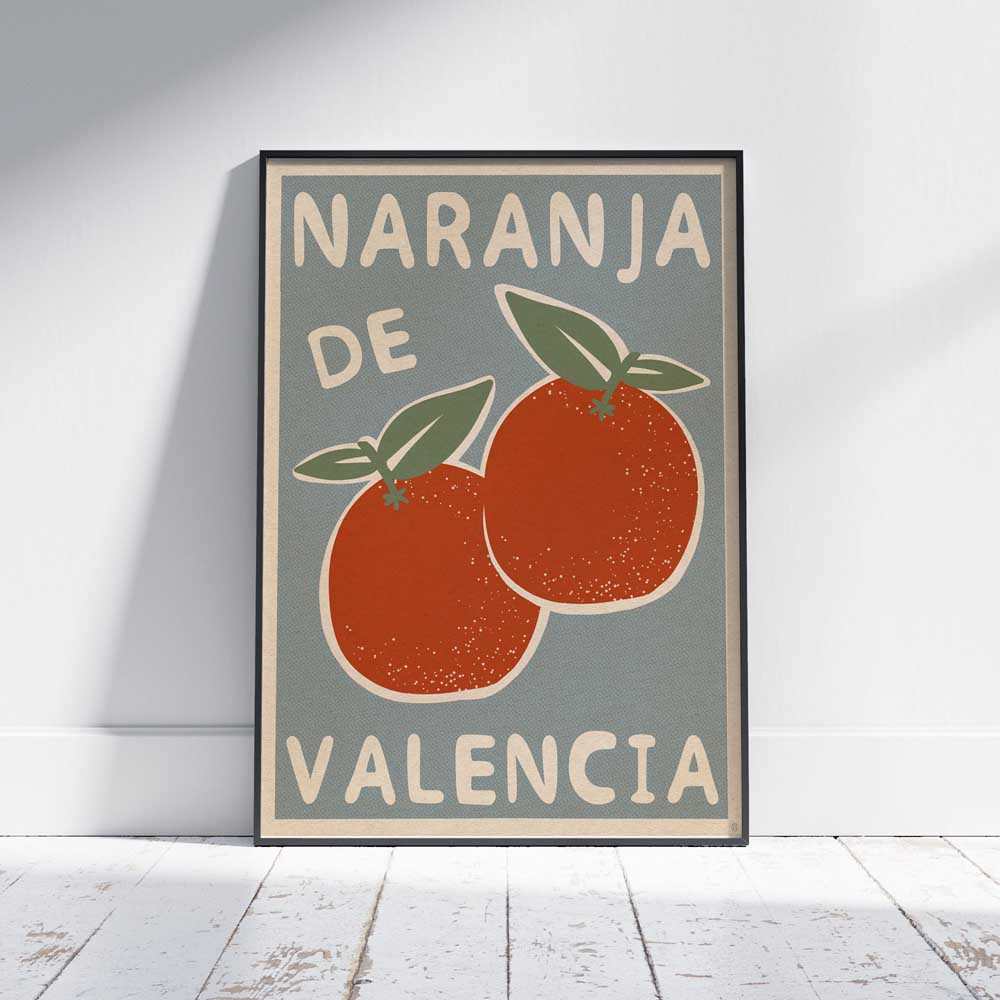 Naranja de Valencia (Valencia Orange) Art Print - Pastel 70's Colors - Naive Spanish Delicacy by Cha
