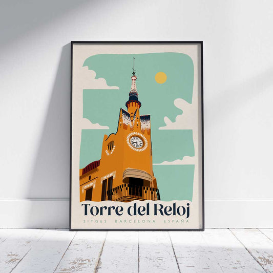 Sitges poster Torre del Reloj (Clocktower) by Cha x Spanish Capsule™