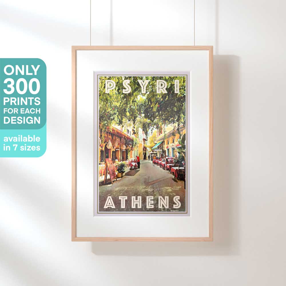 Psyri poster in a hanging frame with text highlighting its 300 copies limited edition status