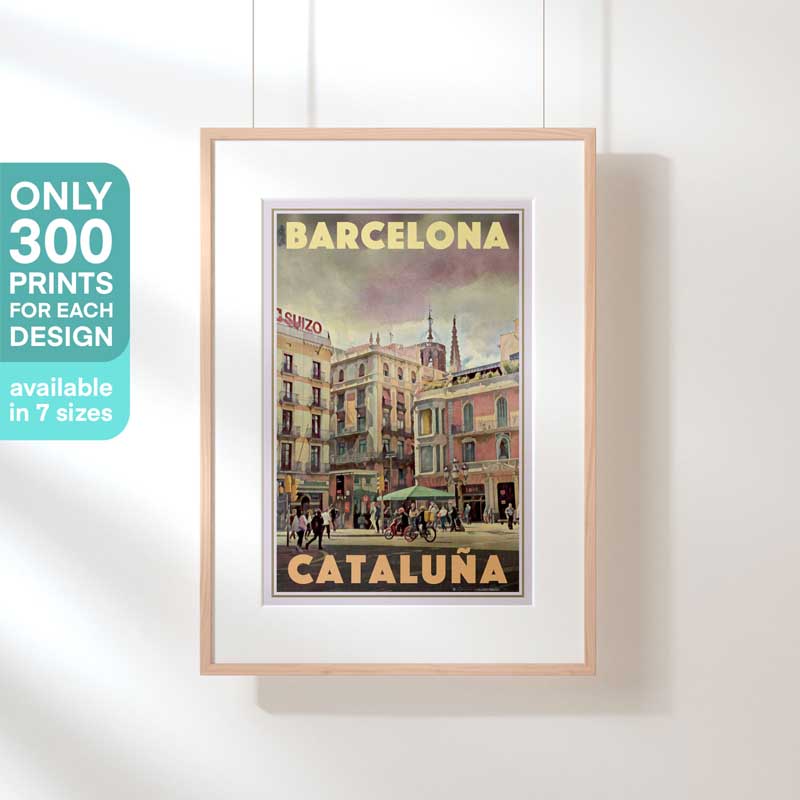 Limited Edition Barcelona Travel Poster of Spain | Angel Square by Alecse