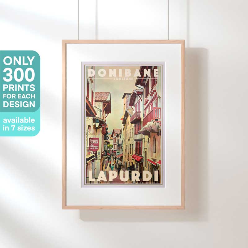 Saint-Jean-de-Luz Street Poster - Limited Edition Basque Country Art in Hanging Frame