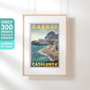 Garraf Beach poster in a hanging frame with text highlighting its 300 copies limited edition status.