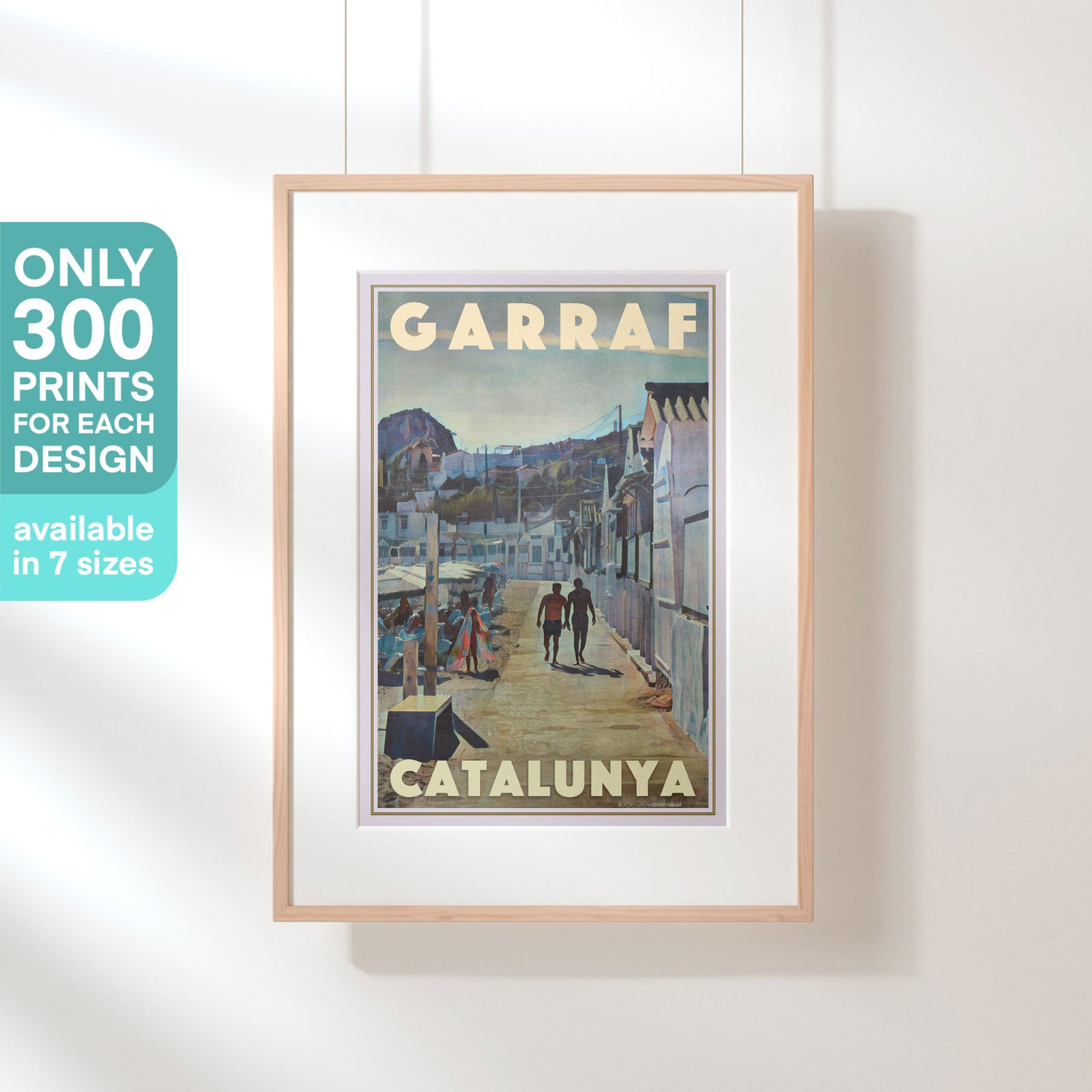 Limited edition Garraf Beach Huts fine art print by Alecse — one of only 300 copies worldwide, delivered in eco-friendly tubes.