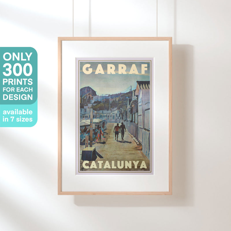 Limited edition Garraf Beach Huts fine art print by Alecse — one of only 300 copies worldwide, delivered in eco-friendly tubes.