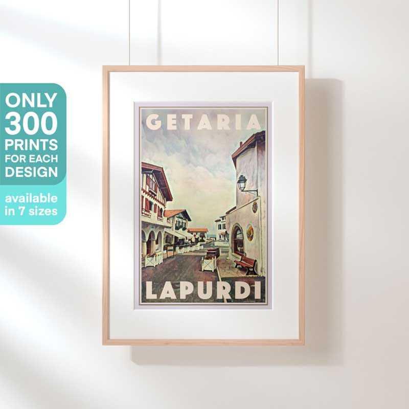 Poster in a hanging frame, emphasizing the limited-edition status of the artwork, with only 300 pieces available worldwide