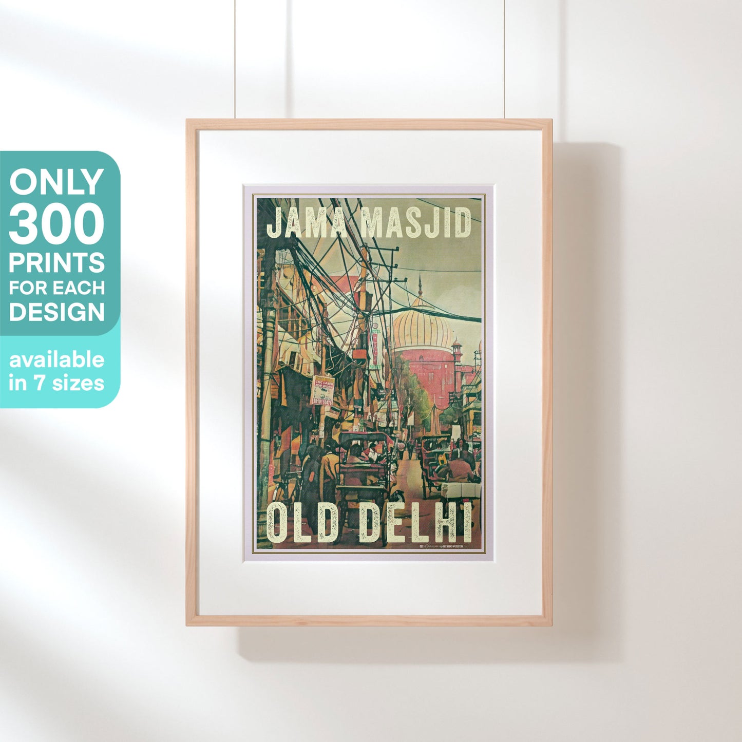 Limited Edition Old Delhi Poster Jama Masjid by Alecse | India Travel Poster