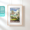 Mauritius poster in a hanging frame with text highlighting its 300 copies limited edition status.