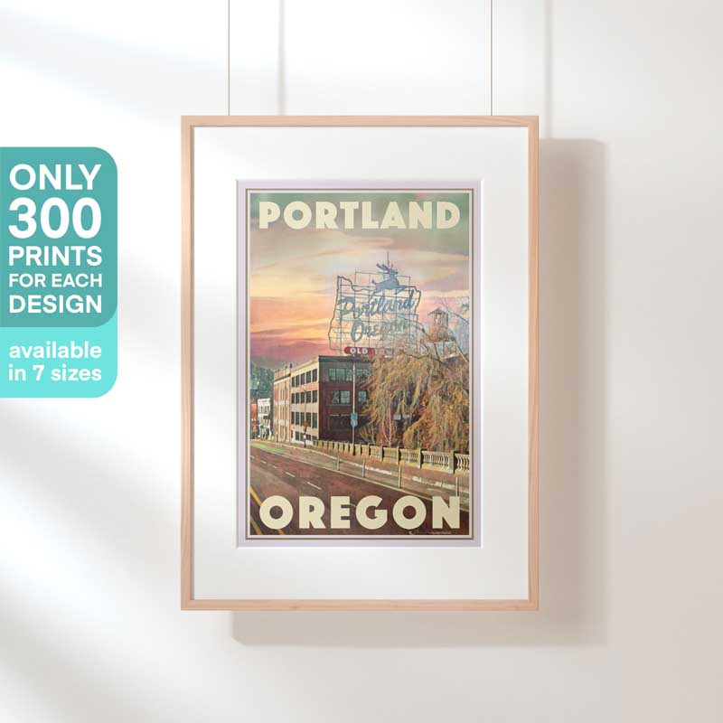 Limited Edition Portland poster of Oregon | White Stag by Alecse